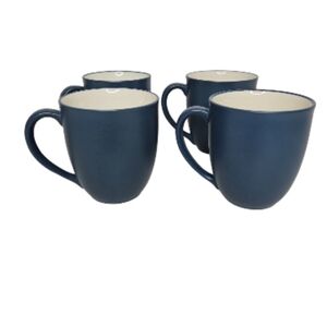 Noritake Colorwave 8484Y Blue Stoneware Cups Set of 4
